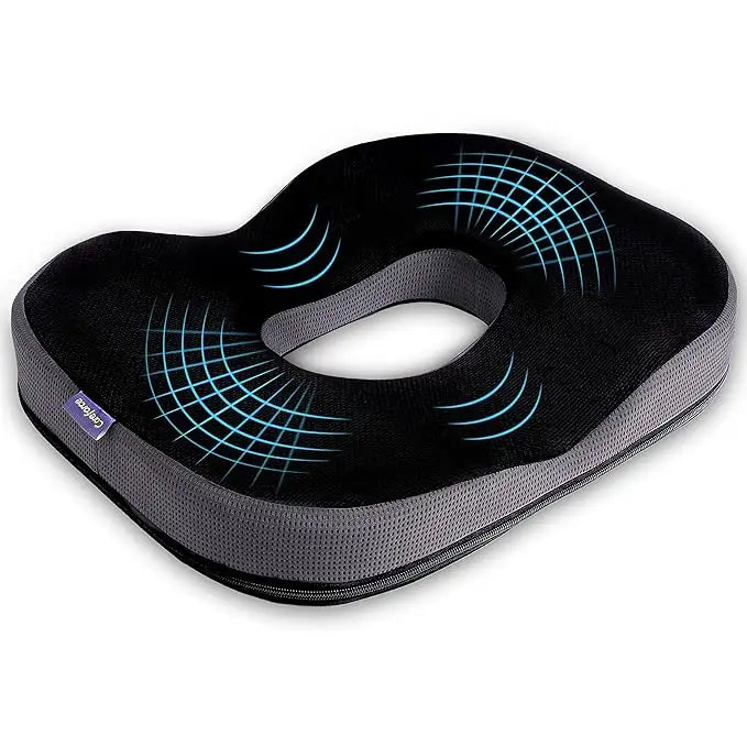 Careforce Donut Pillow for Tailbone Pain Orthopedic Coccyx Cushion for Tailbone Pain for Sitting Soft PU Donut Cushion Pillow for Piles, Hemorrhoid, L