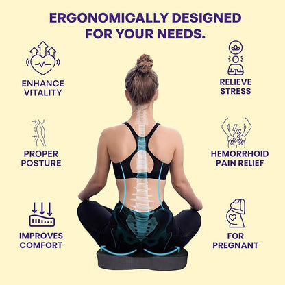 Careforce Donut Pillow for Tailbone Pain Orthopedic Coccyx Cushion for Tailbone Pain for Sitting Soft PU Donut Cushion Pillow for Piles, Hemorrhoid, L