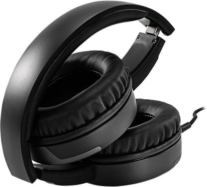 MSI Gaming Detachable Microphone Lightweight and Foldable Headband Design 7.1 Surround Sound Stereo Gaming Headphone (Immerse GH30), Black