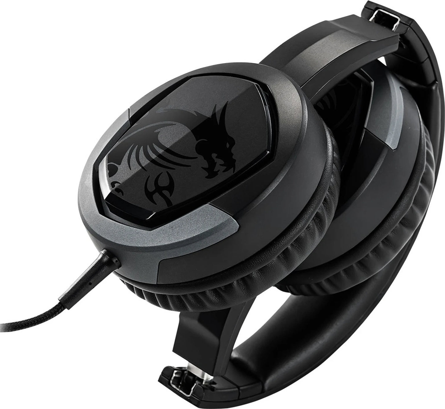 MSI Gaming Detachable Microphone Lightweight and Foldable Headband Design 7.1 Surround Sound Stereo Gaming Headphone (Immerse GH30), Black