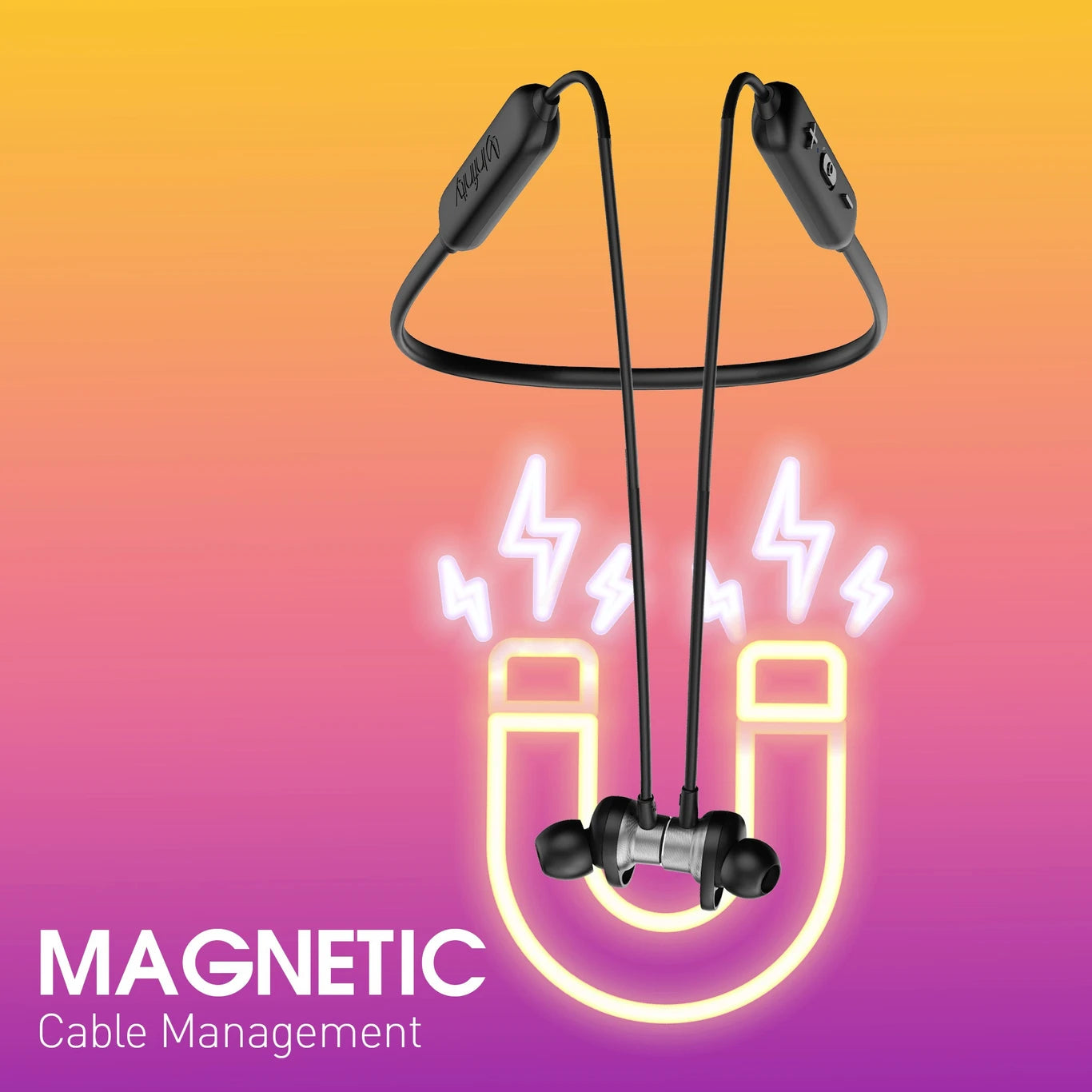 INFINITY Tranz N400 with 36 Hr Playtime, Fast Charge, Deep Bass, Dual EQ, IPX5 Sweatproof Bluetooth Headset (Black, In the Ear)