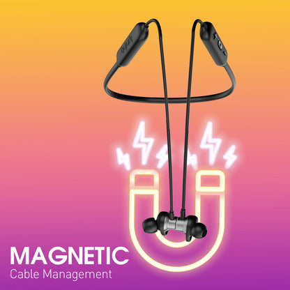 INFINITY Tranz N400 with 36 Hr Playtime, Fast Charge, Deep Bass, Dual EQ, IPX5 Sweatproof Bluetooth Headset (Black, In the Ear)
