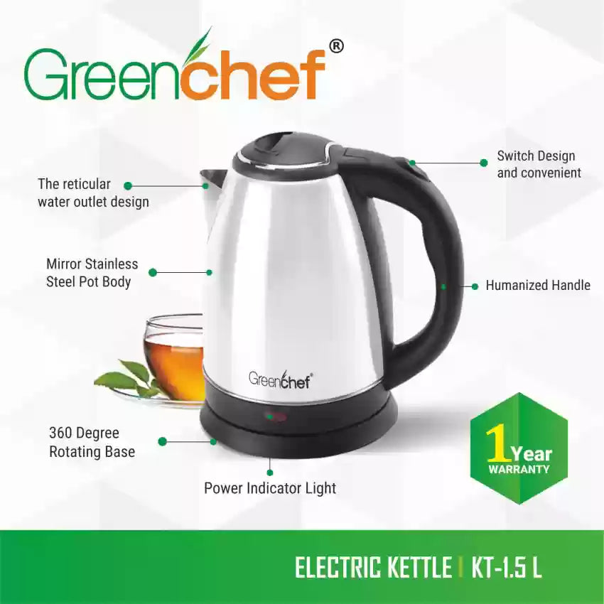 Greenchef Kettle 1.5L Flex 900 ML Stainless Steel water Bottle Electric Kettle