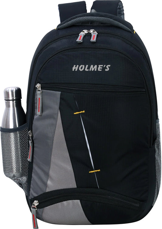 HOLME'S Medium 25 L Laptop Backpack Laptop Backpack School Bag/College Bag For Unisex (Grey, Black)