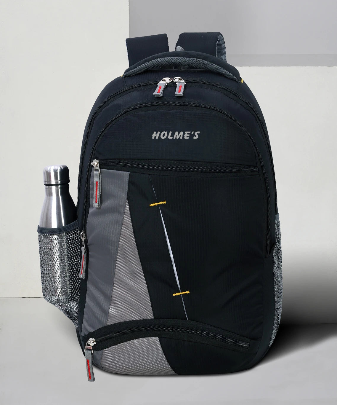 HOLME'S Medium 25 L Laptop Backpack Laptop Backpack School Bag/College Bag For Unisex (Grey, Black)
