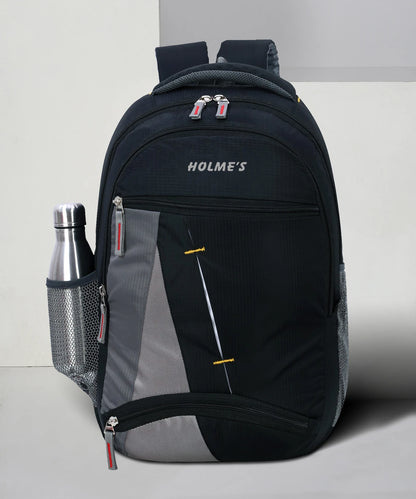 HOLME'S Medium 25 L Laptop Backpack Laptop Backpack School Bag/College Bag For Unisex (Grey, Black)