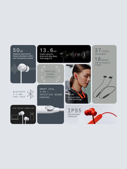 CMF by Nothing Neckband Pro 50dB Active Noise Cancellation, Smart Dial Design, 37 Hrs playtime Bluetooth Headset (Dark Grey, In the Ear)