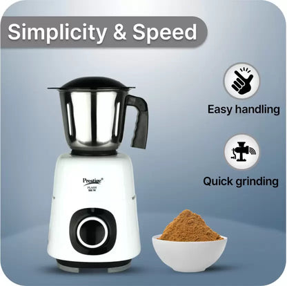 Prestige Flash Atlas 500 W Mixer Grinder (3 Jars, White, Black)