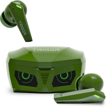 TRIGGR Kraken X4 with 13mm Drivers, 40ms Latency, ENC, 60H Battery, Rubber Finish, v5.4 Bluetooth Gaming Headset (Azure Blue, True Wireless