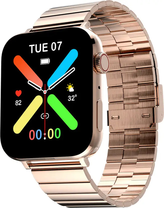 Fire-Boltt Zenith 45.2mm (1.78) AMOLED,Luxury Smart Watch, Bluetooth Calling Rotating Crown Smartwatch  (Gold SS Strap, Free Size)