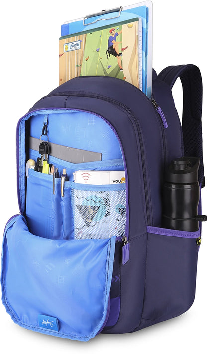 SKYBAGS Flow Casual Printed School Bag For Girls and Boys with Rain Cover 37.5 L