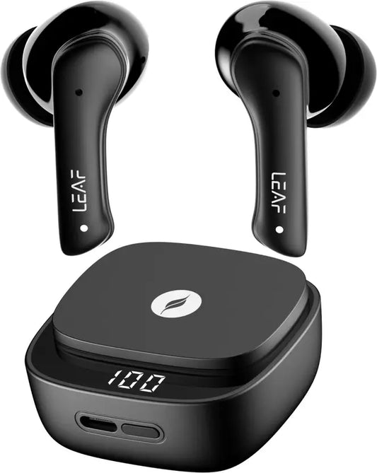 Leaf Buds X614 ANC, Active Noise Cancellation (30dB), AI SOUND App, 32H Playtime Bluetooth  (Carbon Black, In the Ear)