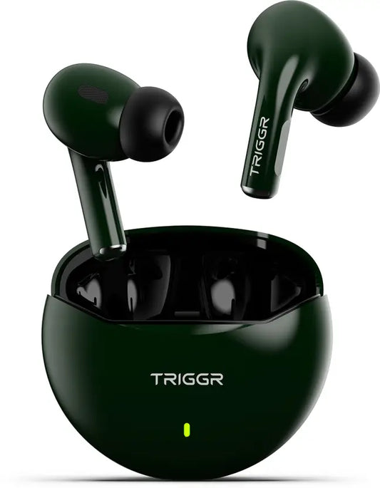 TRIGGR Rizz with 40H Playback, Spherical Design, 13mm Drivers, Rich Bass, Fast Charging Bluetooth