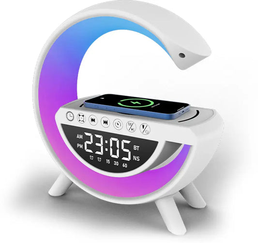 SnapUp Groove G RGB Lights Wireless Charging Alarm 5-In-1 Playback TYPE C BOOM SOUND 5 W Bluetooth Speaker  (White, Mono Channel)