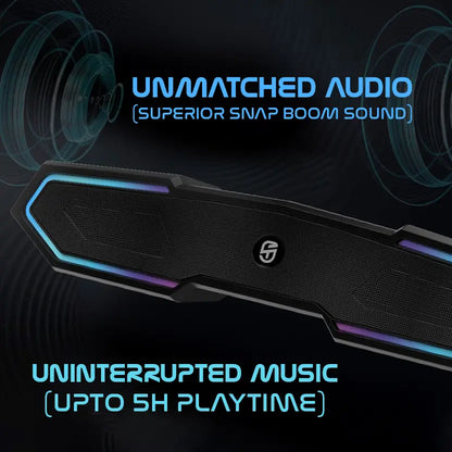 SnapUp Boom Edge Non Stop Music TYPE C BOOM Sound Multi-Compatibility RGB TWS Feature 16 W Bluetooth Party Speaker  (Black, Stereo Channel)