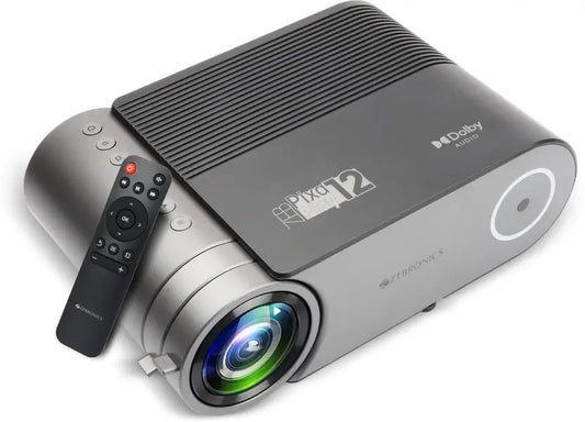 ZEBRONICS Zeb-PixaPlay 12 (4400 lm / 1 Speaker / Remote Controller) Projector  (Black)