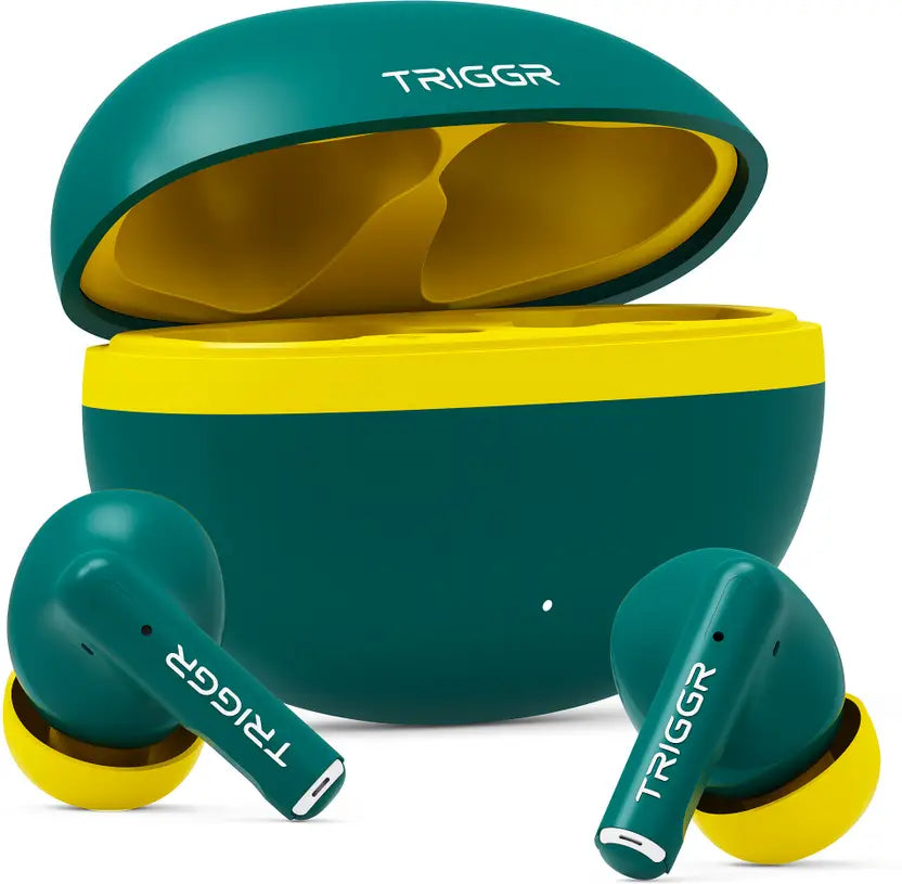 TRIGGR Ultrabuds N5 Truly Wireless Bluetooth in Ear Earbuds with Latest BT v6.0, 40Hr Playtime, 13mm Dynamic Drivers, Rich Bass Earbuds TWS (Smoky Sun)