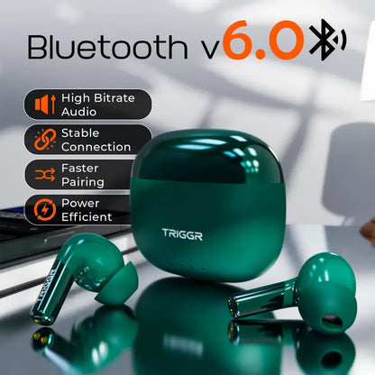 TRIGGR Opus with Latest BT v6.0, Dual Pairing, Chrome Lid, Rubber Finish, 40Hr Playtime Bluetooth