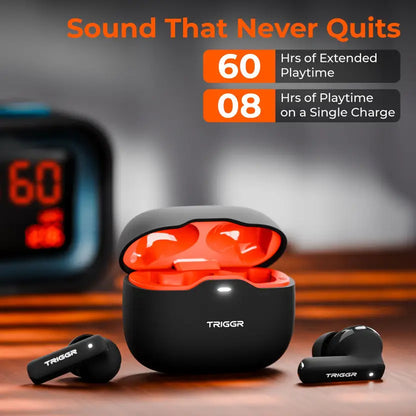 TRIGGR Apex S2 2025, Dual Pairing, 60H Battery, Preset EQ, Quad Mic ENC, Rubber Finish Bluetooth