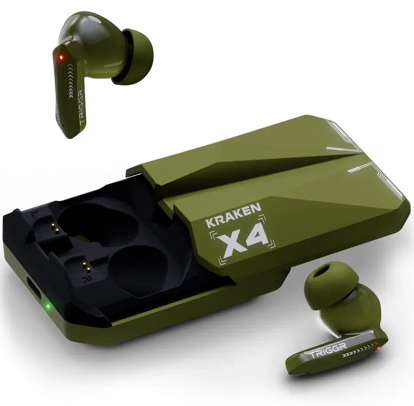 TRIGGR Kraken X4 with 13mm Drivers, 40ms Latency, ENC, 60H Battery, Rubber Finish, v5.4 Bluetooth
