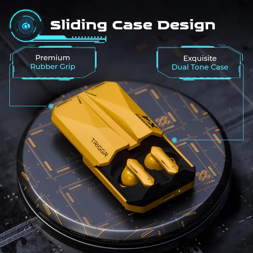 TRIGGR Kraken X4 with 13mm Drivers, 40ms Latency, ENC, 60H Battery, Rubber Finish, v5.4 Bluetooth