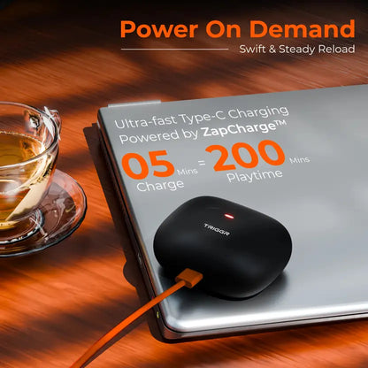 TRIGGR Apex S2 2025, Dual Pairing, 60H Battery, Preset EQ, Quad Mic ENC, Rubber Finish Bluetooth