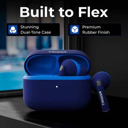 TRIGGR Ultrabuds N4 with Premium Finish, Rubber Grip Design, 40H Battery, 13 mm Drivers Bluetooth
