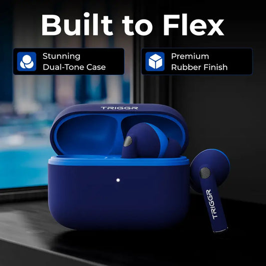 TRIGGR Ultrabuds N4 with Premium Finish, Rubber Grip Design, 40H Battery, 13 mm Drivers Bluetooth