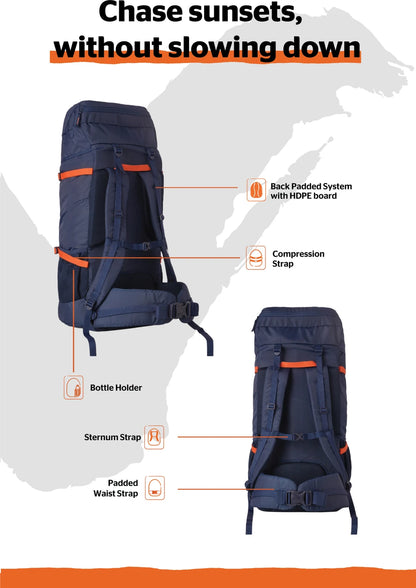 Wildcraft Howler_RSK_60L_Blue Rucksack  - 60 L (Blue)