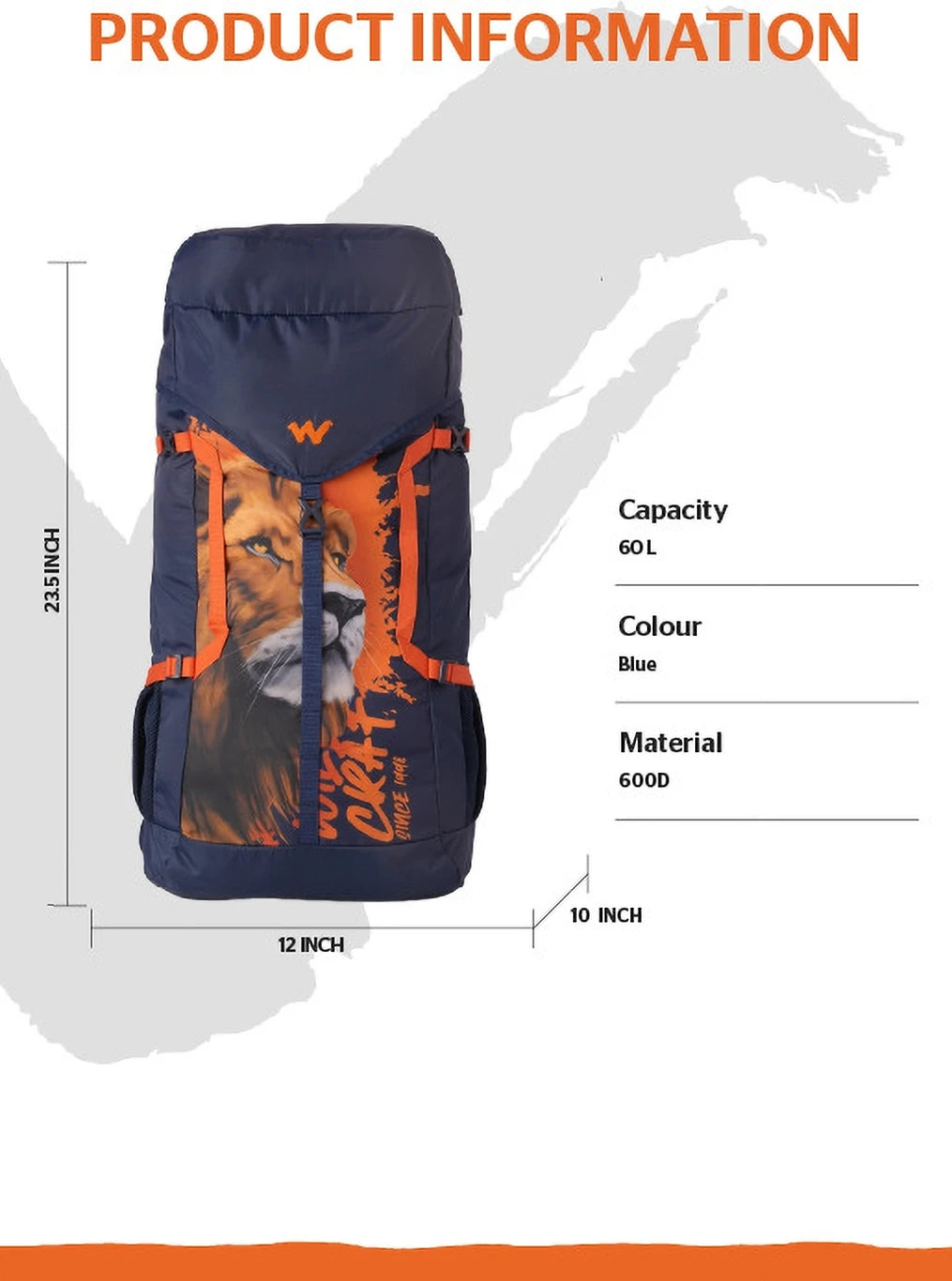 Wildcraft Howler_RSK_60L_Blue Rucksack  - 60 L (Blue)