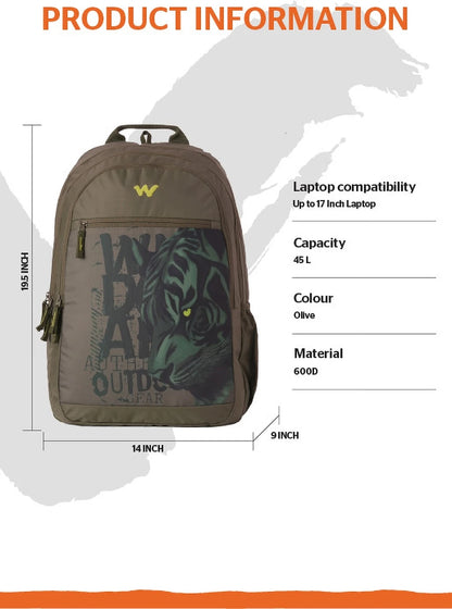 Wildcraft Large 45 L Laptop Backpack Howler_LPBP_45L Pro_Olive (Green)
