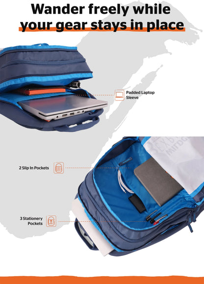 Wildcraft Large 45 L Laptop Backpack Roarer_LPBP_45L_Blue (Blue)