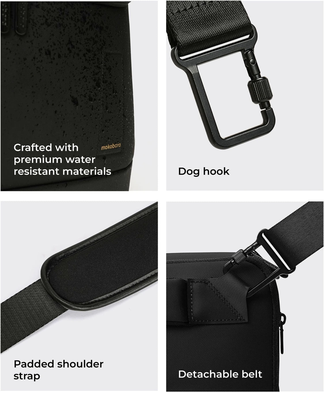Mokobara Men & Women Black Messenger Bag