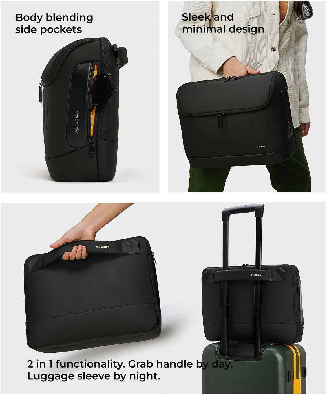 Mokobara Men & Women Black Messenger Bag