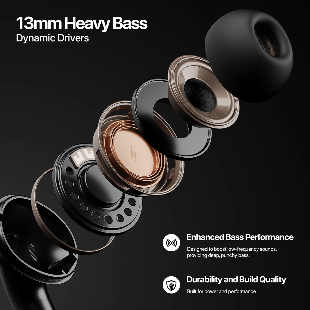 Fire-Boltt Aero Pro TWS Earbuds, Custom EQ Profiles, 50H Battery, Quad Mic ENC, BT 5.4 Bluetooth Headset (Sage, True Wireless)