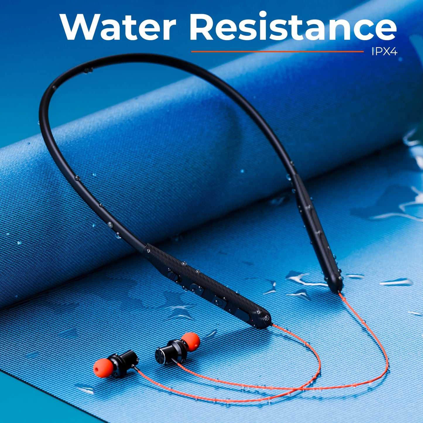 TRIGGR Bassplugs 100 Neckband, Dedicated Switch, 40H Battery, Dual Pairing, Fast Charge Bluetooth Headset (Orange, In the Ear)