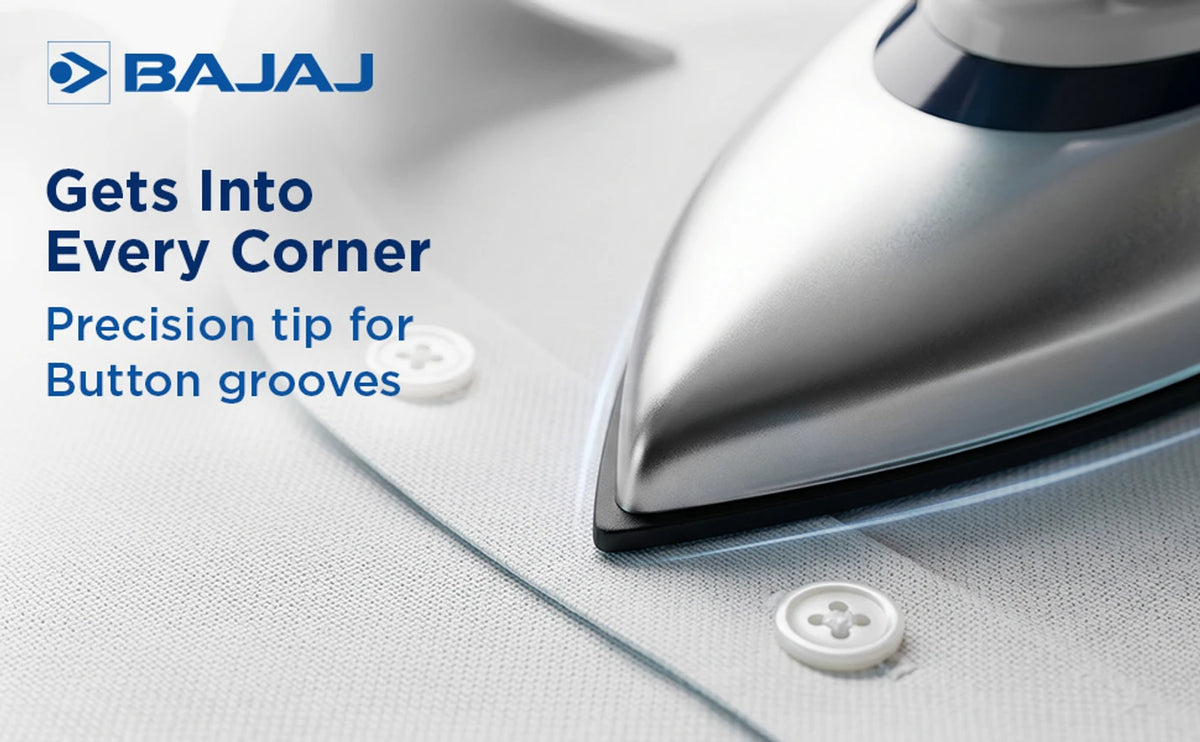 Bajaj Majesty DX-11 1000W Dry Iron with Advance Soleplate and Anti-bacterial German Coating Technology, White and Blue