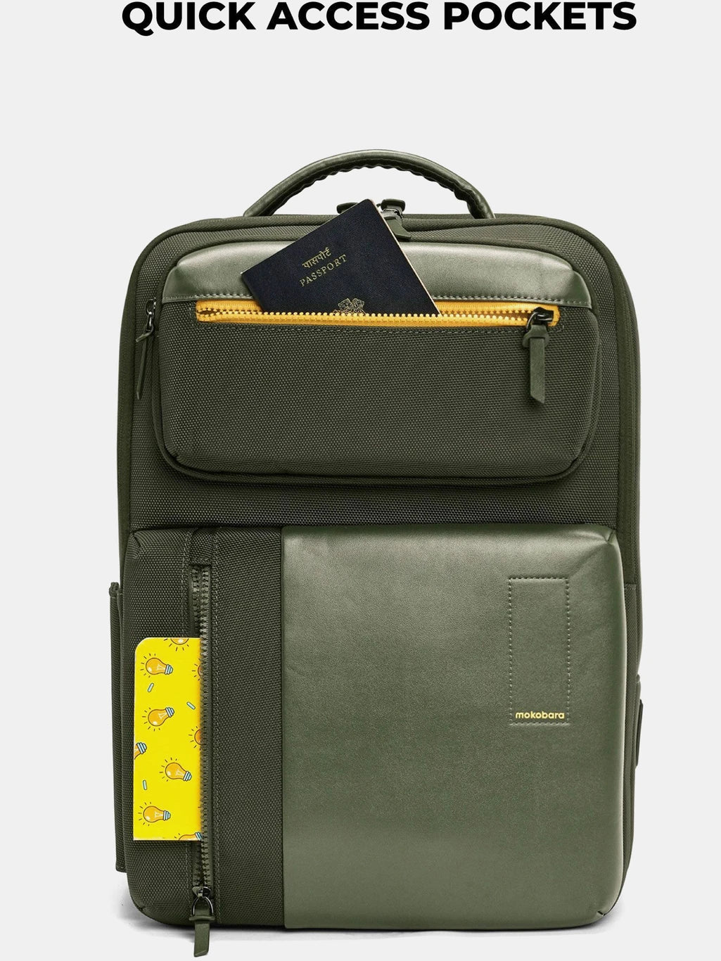 Mokobara Small 19 L Laptop Backpack The Work 2.0 (Green, Yellow)