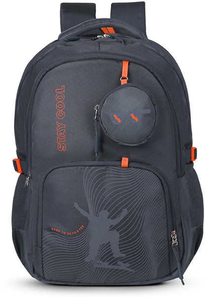 Priority Large 35 L Backpack 19 inch Classic College with Rain Cover for Unisex (Grey)