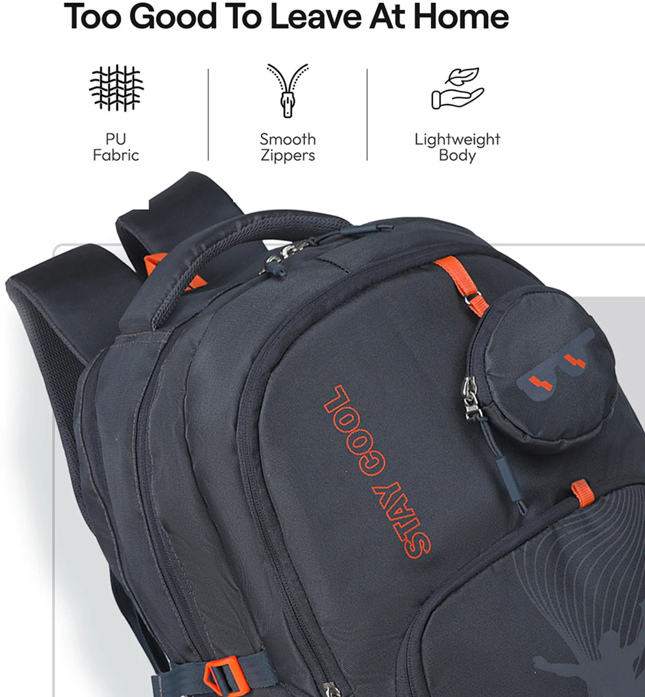 Priority Large 35 L Backpack 19 inch Classic College with Rain Cover for Unisex (Grey)