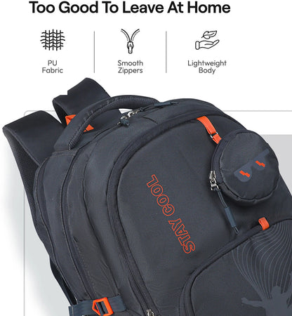 Priority Large 35 L Backpack 19 inch Classic College with Rain Cover for Unisex (Grey)