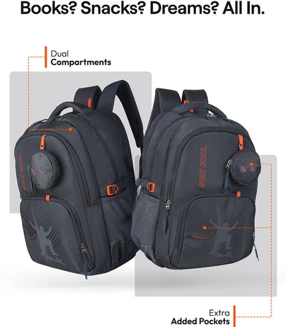 Priority Large 35 L Backpack 19 inch Classic College with Rain Cover for Unisex (Grey)