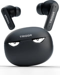 TRIGGR Kraken X5 with 50H Battery, BT v6.0, 40 ms Low Latency, 4-Mic ENC, Rapid Pairing Bluetooth Headset (Cyber Black, True Wireless)