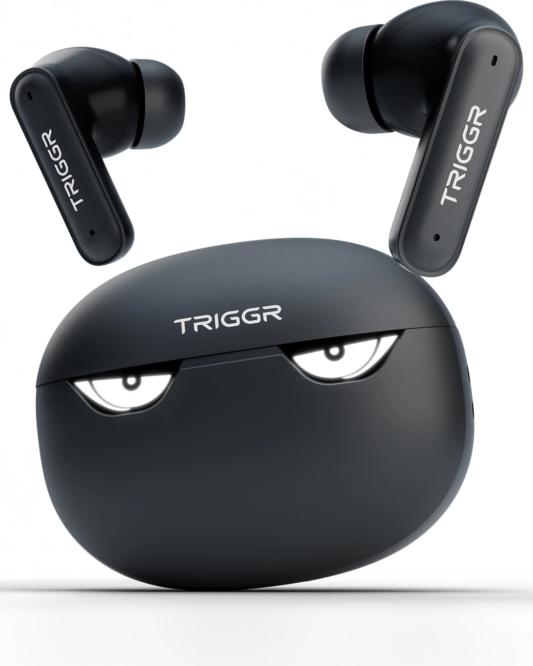 TRIGGR Kraken X5 with 50H Battery, BT v6.0, 40 ms Low Latency, 4-Mic ENC, Rapid Pairing Bluetooth Headset (Cyber Black, True Wireless)