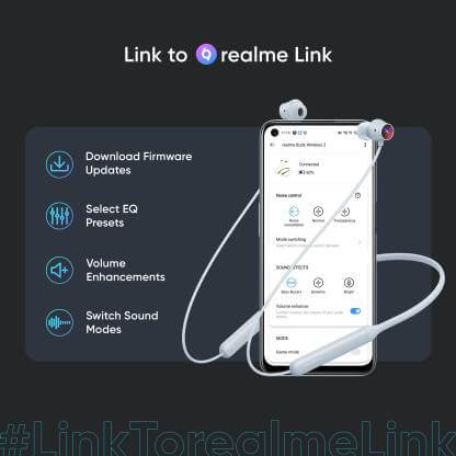Realme Buds Wireless 2 Neckband with Dart Charge and Active Noise Cancellation, Battery life: 22 hrs | Charging time: 50 mins(Grey, In the Ear)