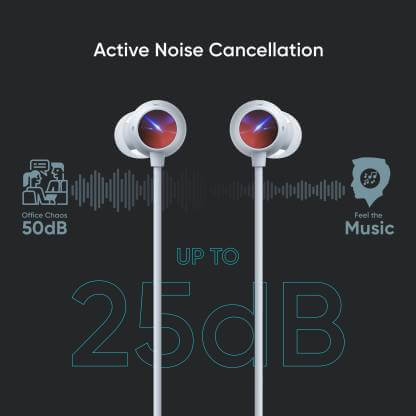 Realme Buds Wireless 2 Neckband with Dart Charge and Active Noise Cancellation, Battery life: 22 hrs | Charging time: 50 mins(Grey, In the Ear)