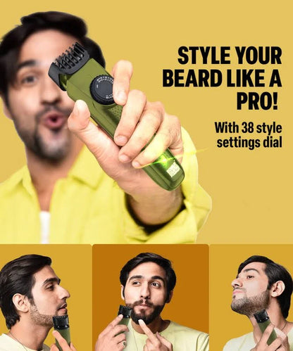 BOMBAY SHAVING COMPANY POWER STYLER EDGE Flash Charging Men Beard Trimmer with Styling Pen Trimmer 120 min Runtime 38 Length Settings  (Green)