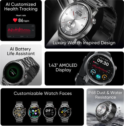 Realme Watch S2, 1.43" AMOLED Display, Super AI Engine & upto 20 days battery Smartwatch