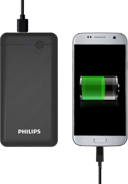 PHILIPS 10000 mAh 10.5 W Power Bank (Black, Lithium Polymer, Fast Charging for Mobile)