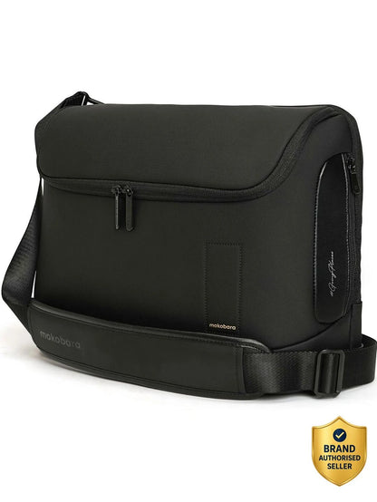 Mokobara Men & Women Black Messenger Bag